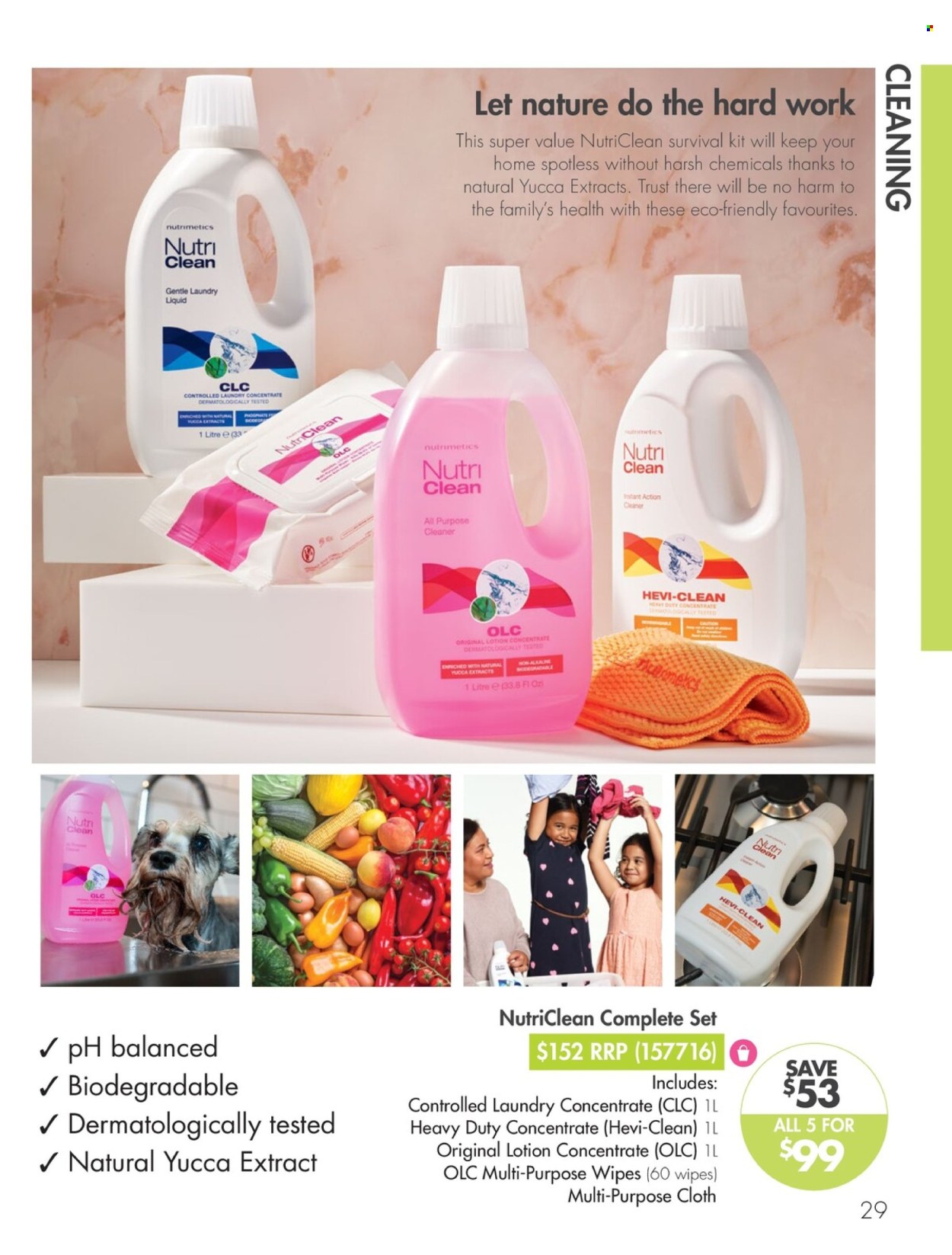thumbnail - Nutrimetics Catalogue - 1 Apr 2024 - 30 Jun 2024 - Sales products - wipes, cleaner, all purpose cleaner, laundry detergent, Nutrimetics, Trust. Page 29.