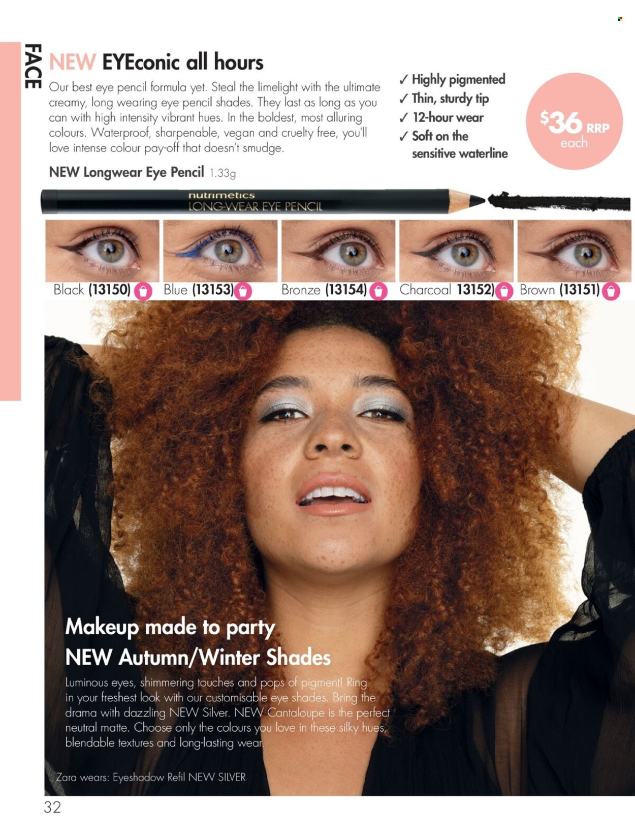 thumbnail - Nutrimetics Catalogue - 1 Apr 2024 - 30 Jun 2024 - Sales products - Nutrimetics, eyeshadow, makeup, eyeliner. Page 32.