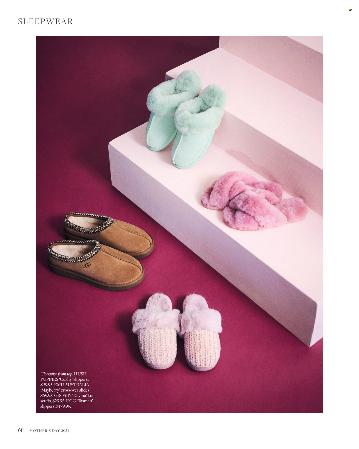 thumbnail - David Jones Catalogue - Sales products - slides, slippers, UGG, sleepwear. Page 68.