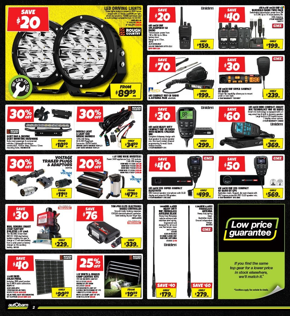 thumbnail - Autobarn Catalogue - 22 Apr 2024 - 9 May 2024 - Sales products - brake controller, battery charger, driving lights, wiring harness. Page 2.
