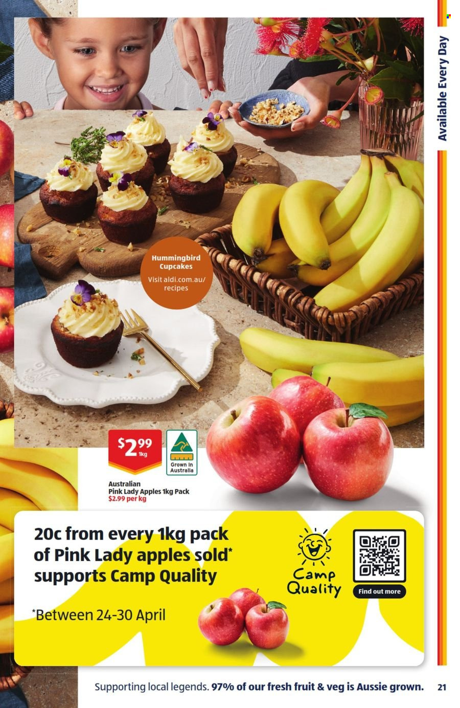 thumbnail - ALDI Catalogue - 1 May 2024 - 7 May 2024 - Sales products - cupcake, apples, Pink Lady. Page 21.
