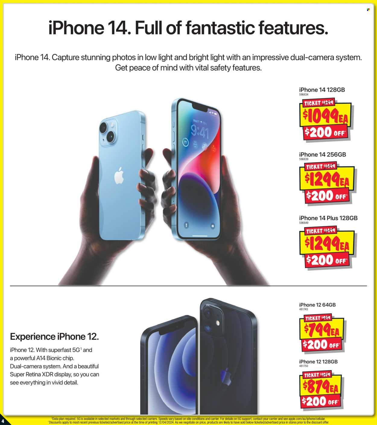 thumbnail - JB Hi-Fi Catalogue - 24 Apr 2024 - 15 May 2024 - Sales products - Apple, iPhone, iPhone 12, smartphone, camera. Page 4.