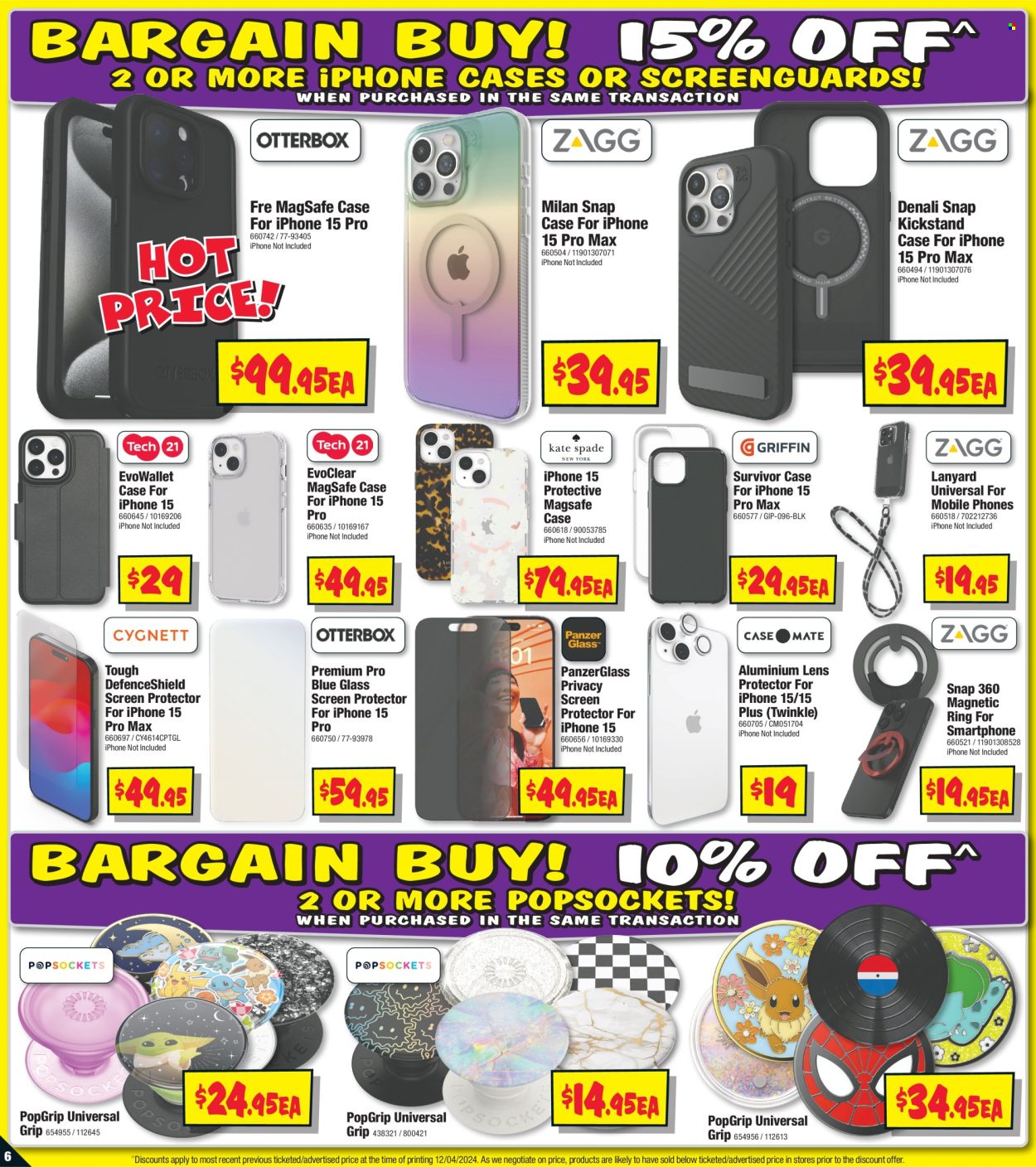 thumbnail - JB Hi-Fi Catalogue - 24 Apr 2024 - 15 May 2024 - Sales products - Apple, smartphone, mobile phone, lens. Page 6.