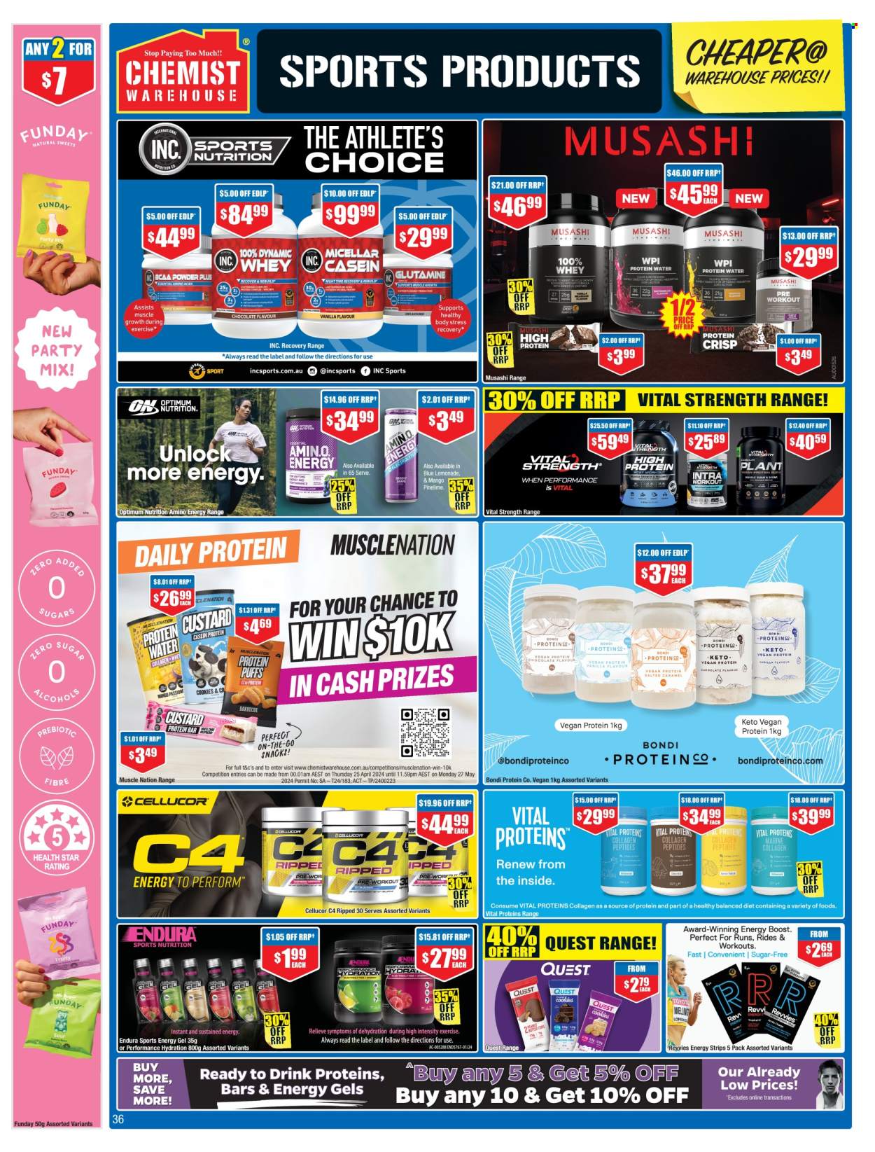 thumbnail - Chemist Warehouse Catalogue - 25 Apr 2024 - 12 May 2024 - Sales products - Vital Proteins. Page 36.