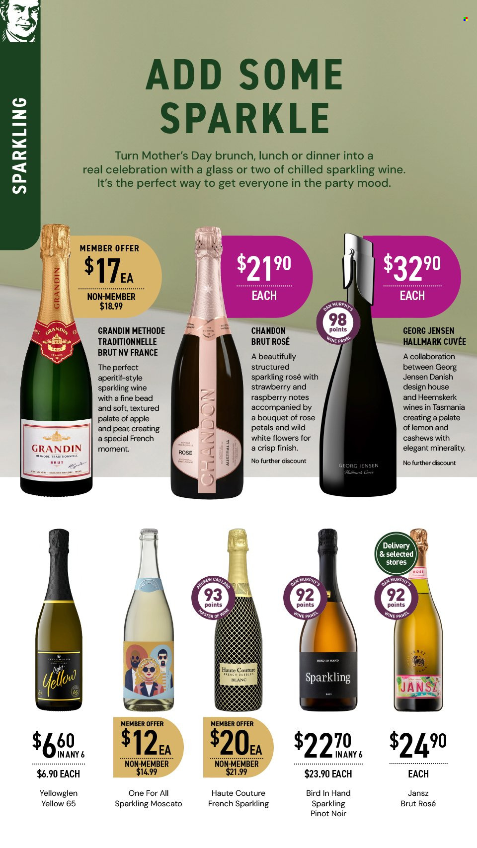 thumbnail - Dan Murphy's Catalogue - 25 Apr 2024 - 8 May 2024 - Sales products - red wine, sparkling wine, wine, Pinot Noir, Cuvée, alcohol, Moscato, rosé wine, aperitif. Page 5.