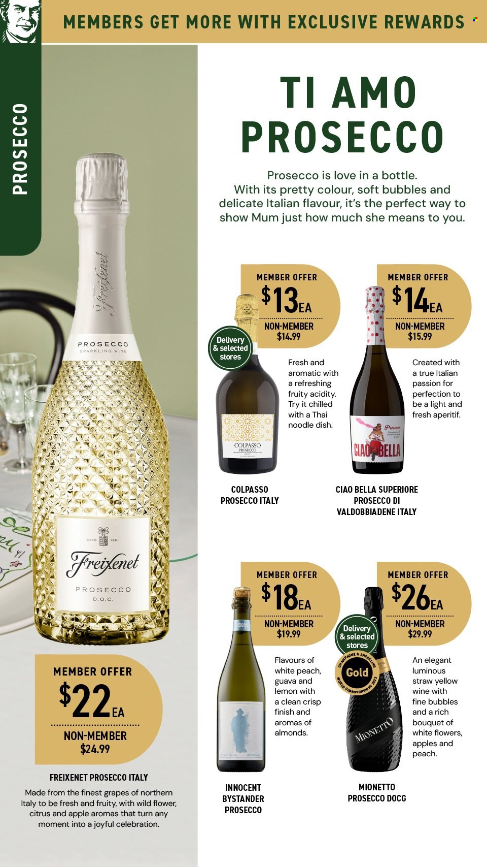 thumbnail - Dan Murphy's Catalogue - 25 Apr 2024 - 8 May 2024 - Sales products - sparkling wine, prosecco, wine, alcohol, Valdobbiadene, aperitif. Page 6.