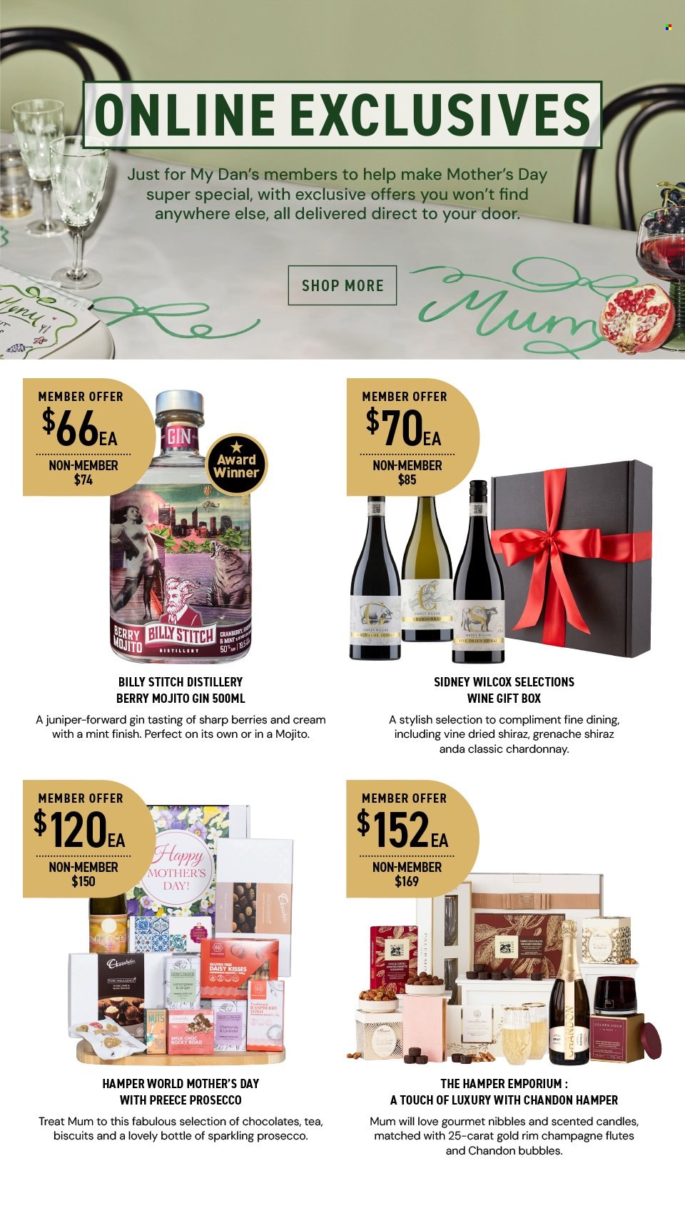 thumbnail - Dan Murphy's Catalogue - 25 Apr 2024 - 8 May 2024 - Sales products - red wine, sparkling wine, white wine, prosecco, Chardonnay, wine, alcohol, Shiraz, Grenache, gin, mojito. Page 15.