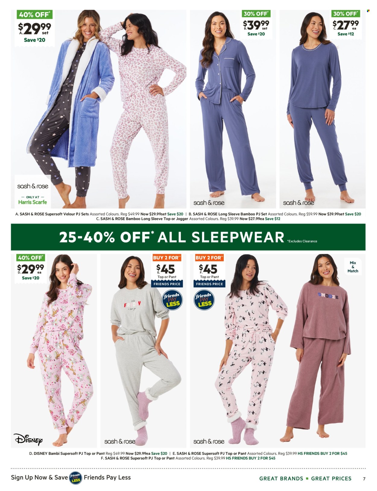 thumbnail - Harris Scarfe Catalogue - Sales products - Disney, t-shirt, joggers, sleepwear, pajamas. Page 7.