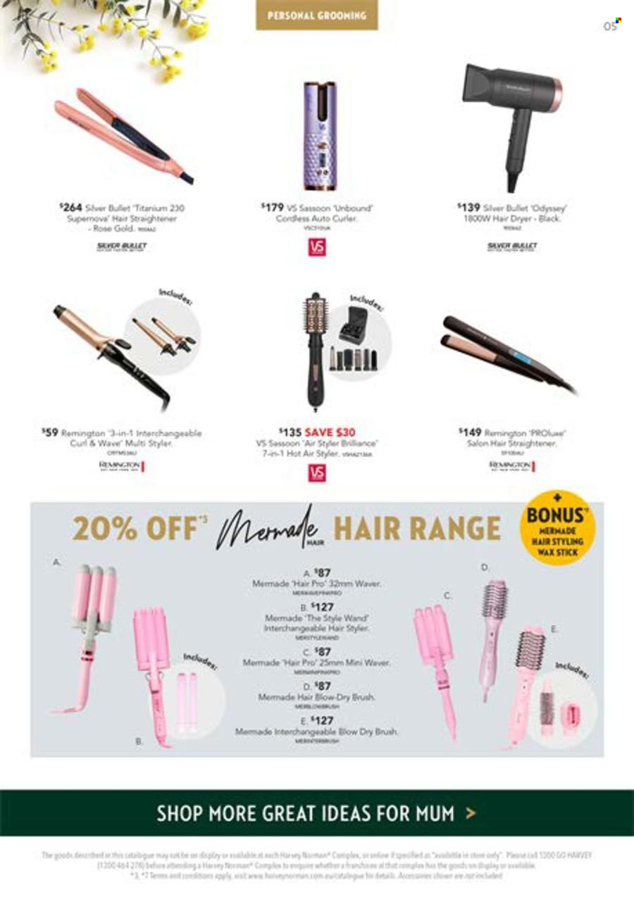 thumbnail - Harvey Norman Catalogue - 26 Apr 2024 - 12 May 2024 - Sales products - Remington, hair dryer, straightener, hair styler. Page 5.