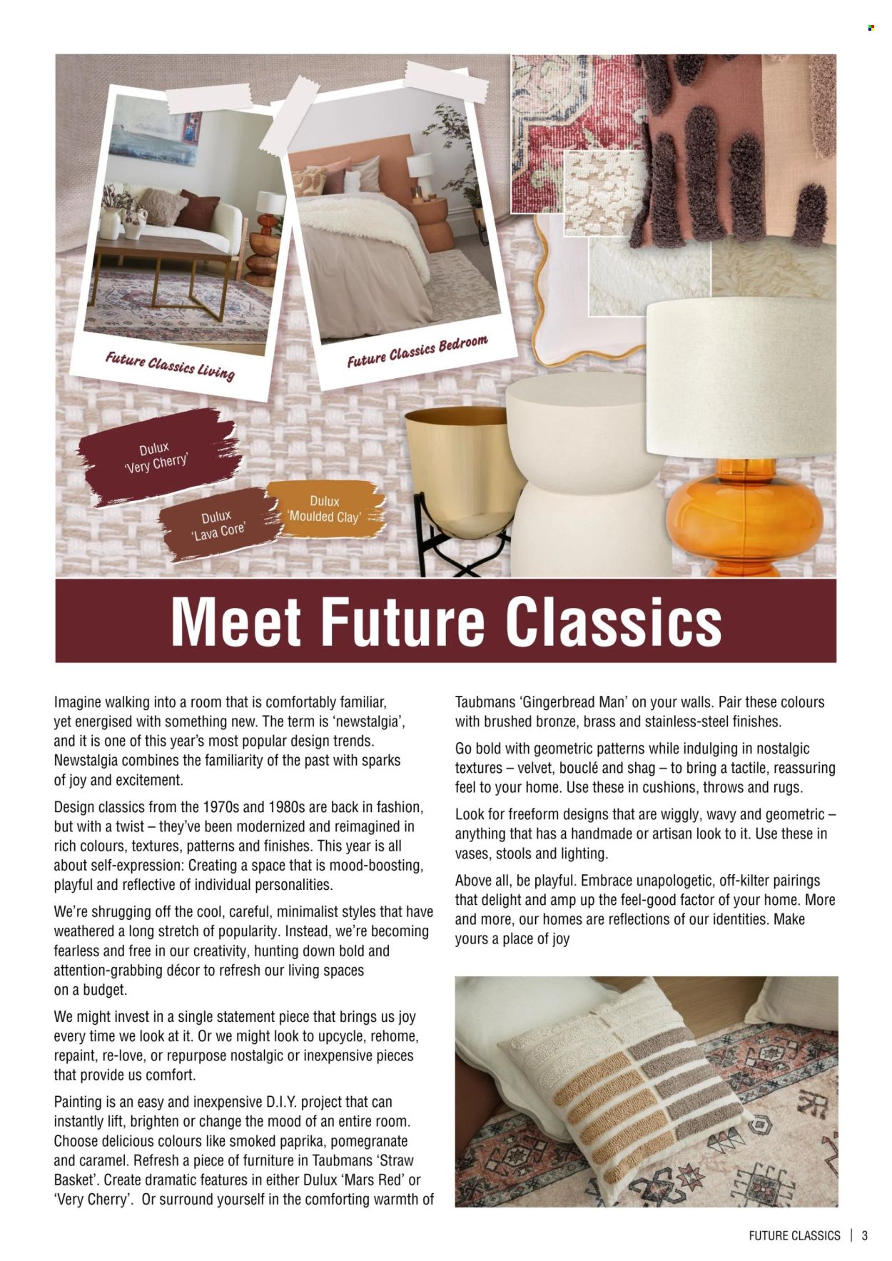 thumbnail - Bunnings Warehouse Catalogue - 29 Apr 2024 - 30 Jun 2024 - Sales products - cushion, vase, straw, Dulux, rug. Page 3.