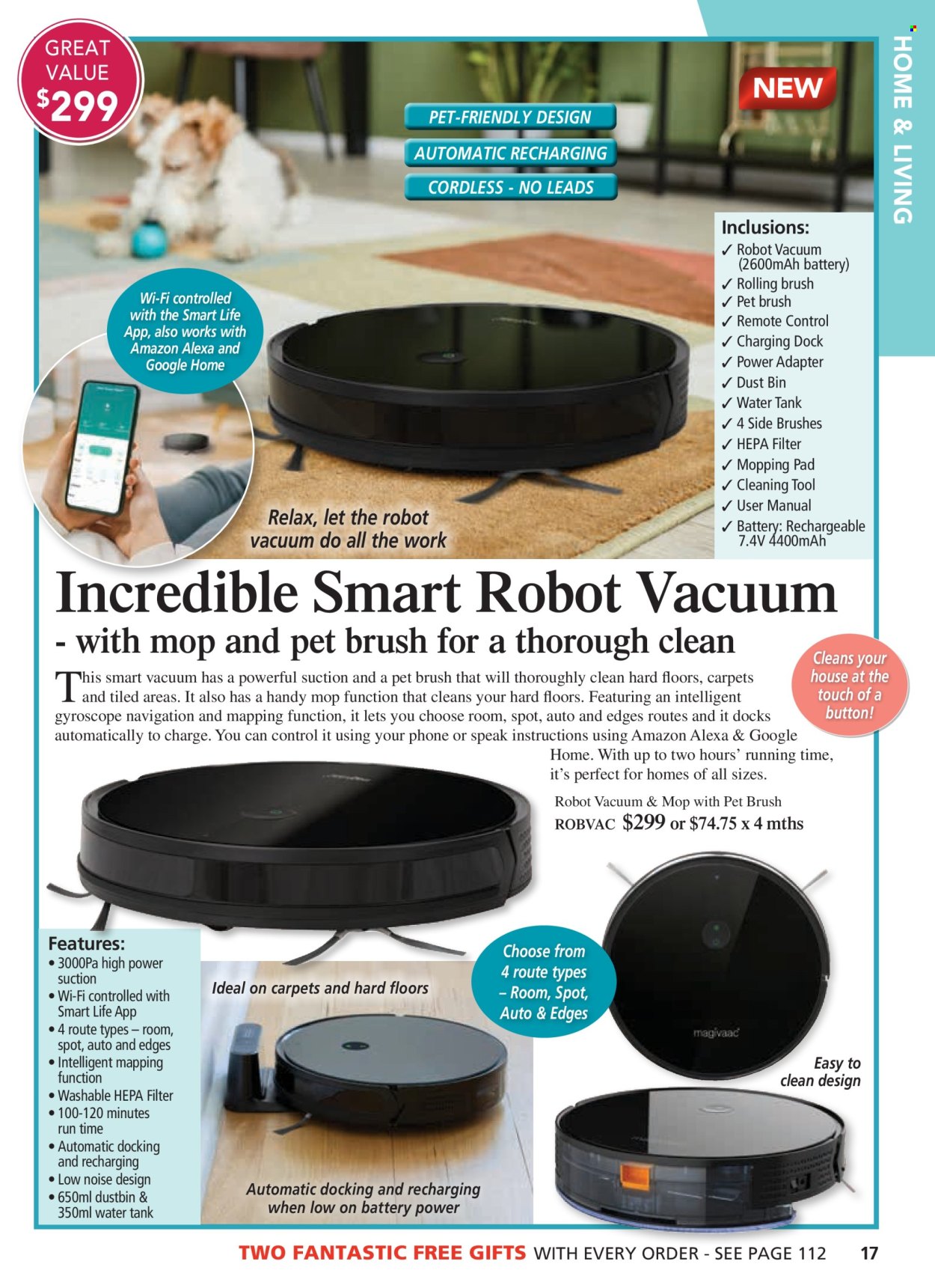 thumbnail - Innovations Catalogue - Sales products - bin, cleaning tools, battery, pet brush, remote control, adapter, robot vacuum. Page 17.