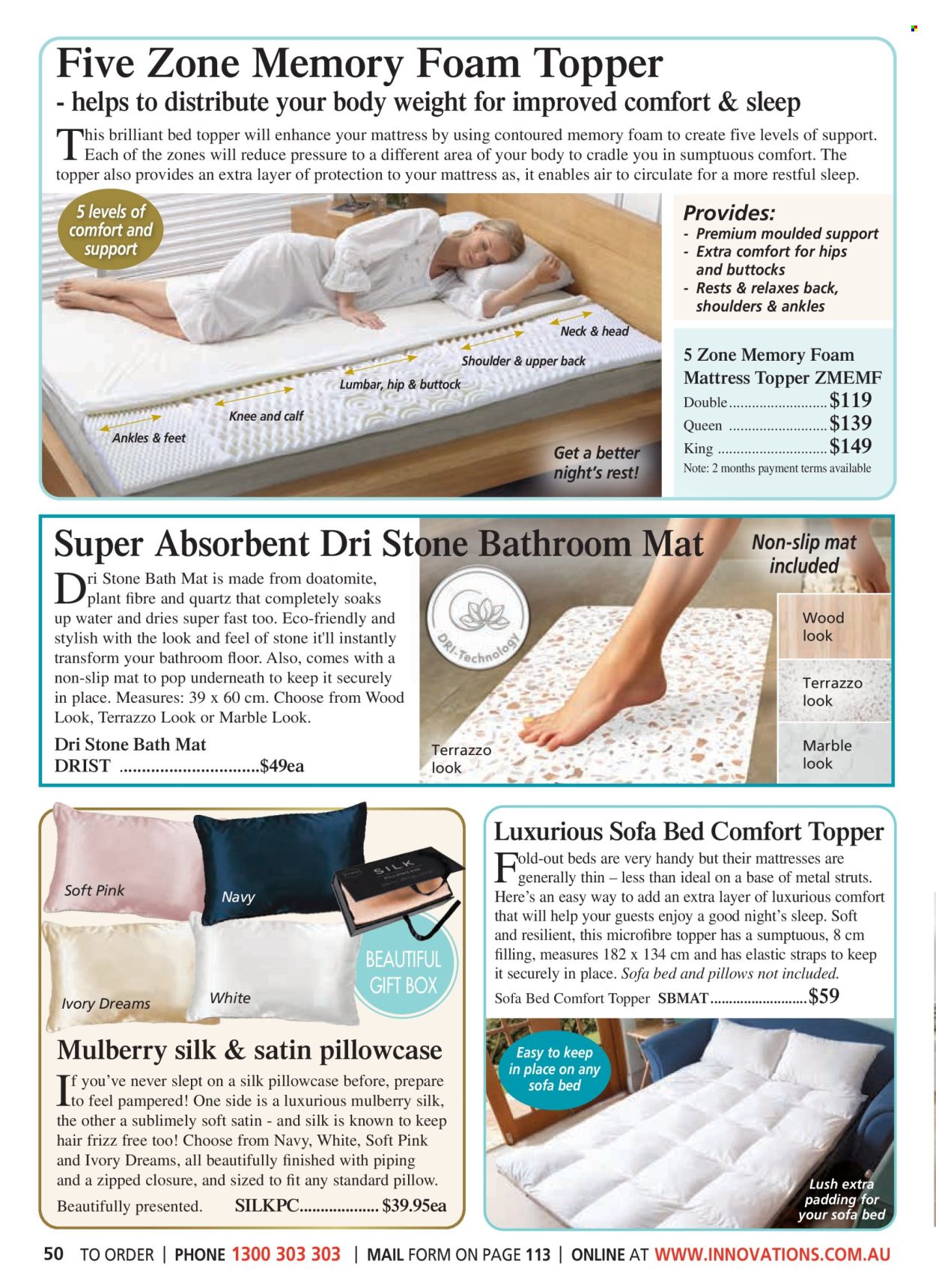 thumbnail - Innovations Catalogue - Sales products - non-slip mat, gift box, pillowcase, mattress protector, bath mat. Page 50.