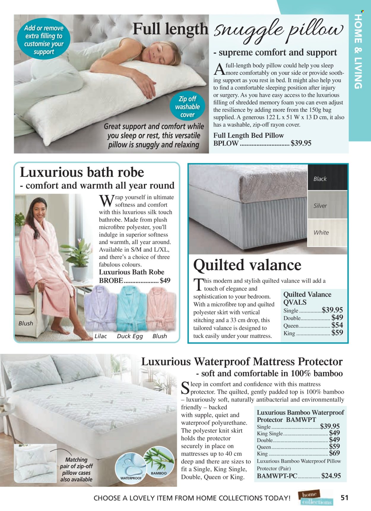 thumbnail - Innovations Catalogue - Sales products - bag, mattress protector, pillow protector, skirt, bathrobe, robe, eggs. Page 51.