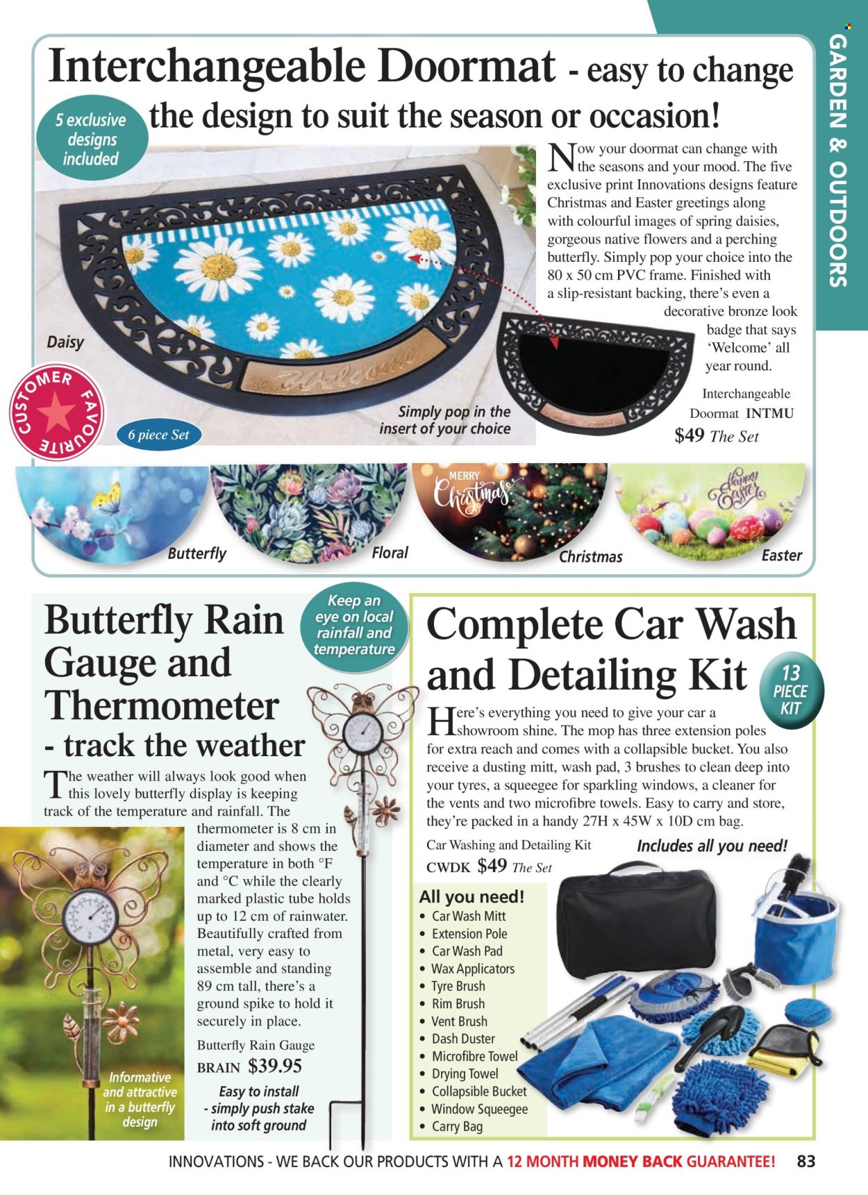 thumbnail - Innovations Catalogue - Sales products - thermometer, bucket, microfiber towel, mop, duster, towel, carry bag. Page 83.