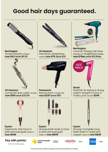thumbnail - Hair dryers, curling tongs, hair irons and electric brushes