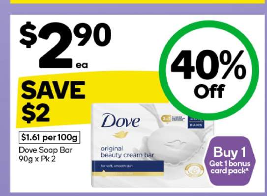 Dove Soap Bar 90g x Pk 2