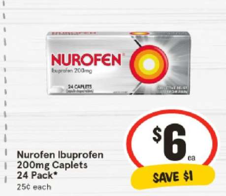 Nurofen Ibuprofen 200mg Caplets 24 Pack