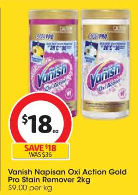 Vanish Napisan Oxi Action Gold Pro Stain Remover 2kg