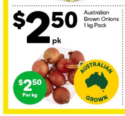 Australian Brown Onions 1 kg Pack