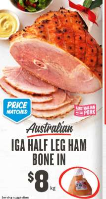 IGA HALF LEG HAM BONE IN