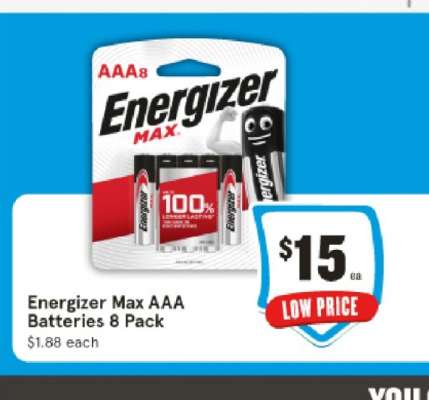 Energizer Max AAA Batteries 8 Pack