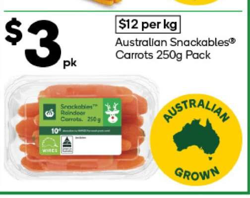 Australian Snackables® Carrots 250g Pack