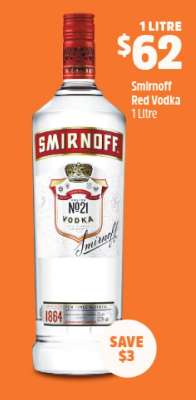 Smirnoff Red Vodka 1 Litre