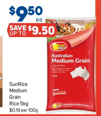 Sunrice Medium Grain Rice 5kg