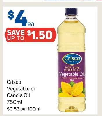 Crisco Vegetable or Canola Oil