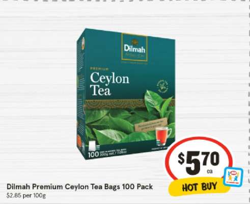 Dilmah Premium Ceylon Tea Bags 100 Pack