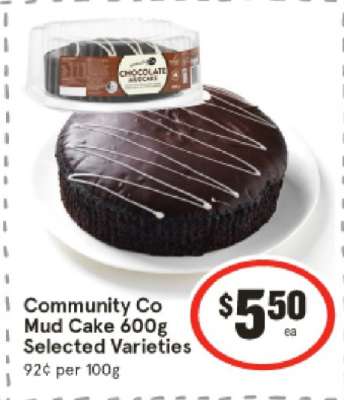 Community Co Mud Cake 600g Selected Varieties