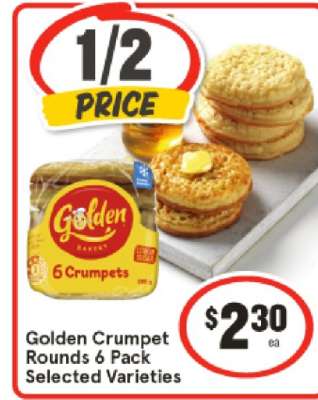 Golden Crumpet Rounds 6 Pack Selected Varieties