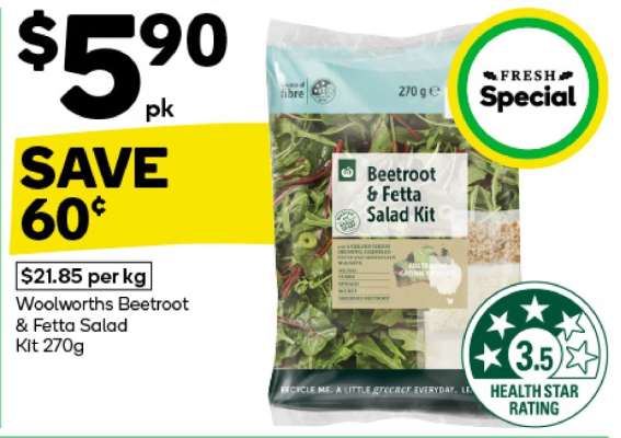 Woolworths Beetroot & Fetta Salad Kit 270g