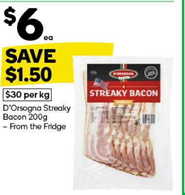 D'Orsogna Streaky Bacon 200g