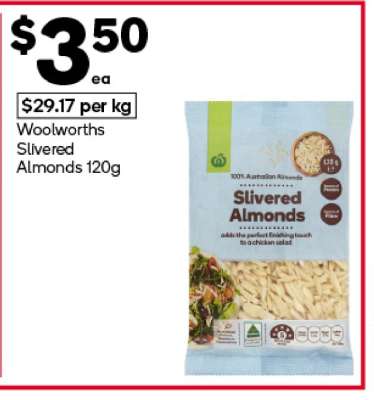 Woolworths Slivered Almonds 120g