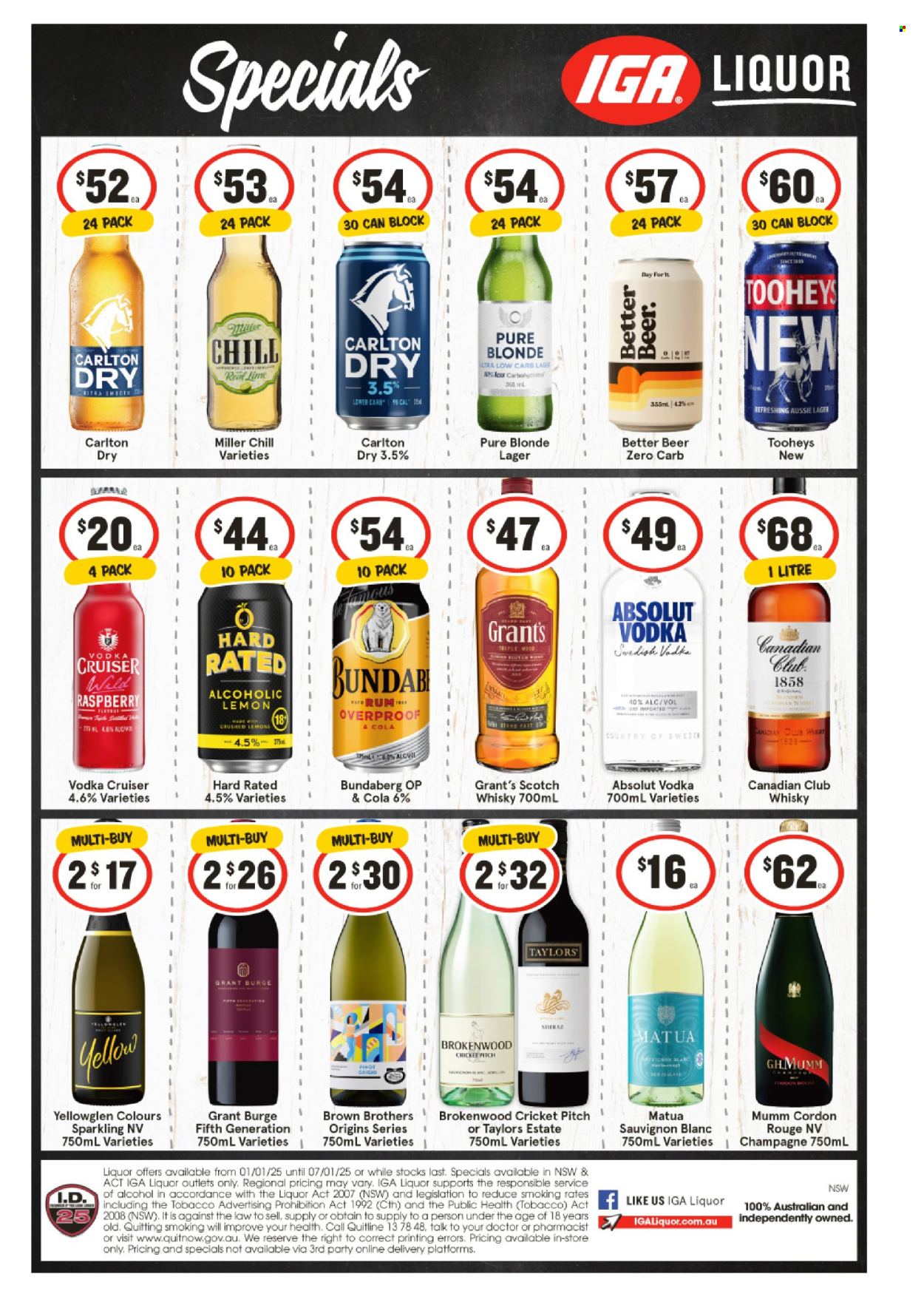 IGA LIQUOR catalogue - 1 Jan 2025 - 7 Jan 2025. Page 1