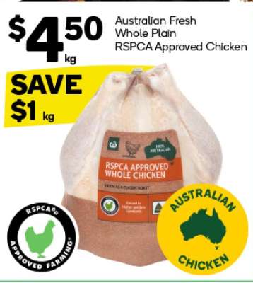 Australian Fresh Whole Plain RSPCA Approved Chicken