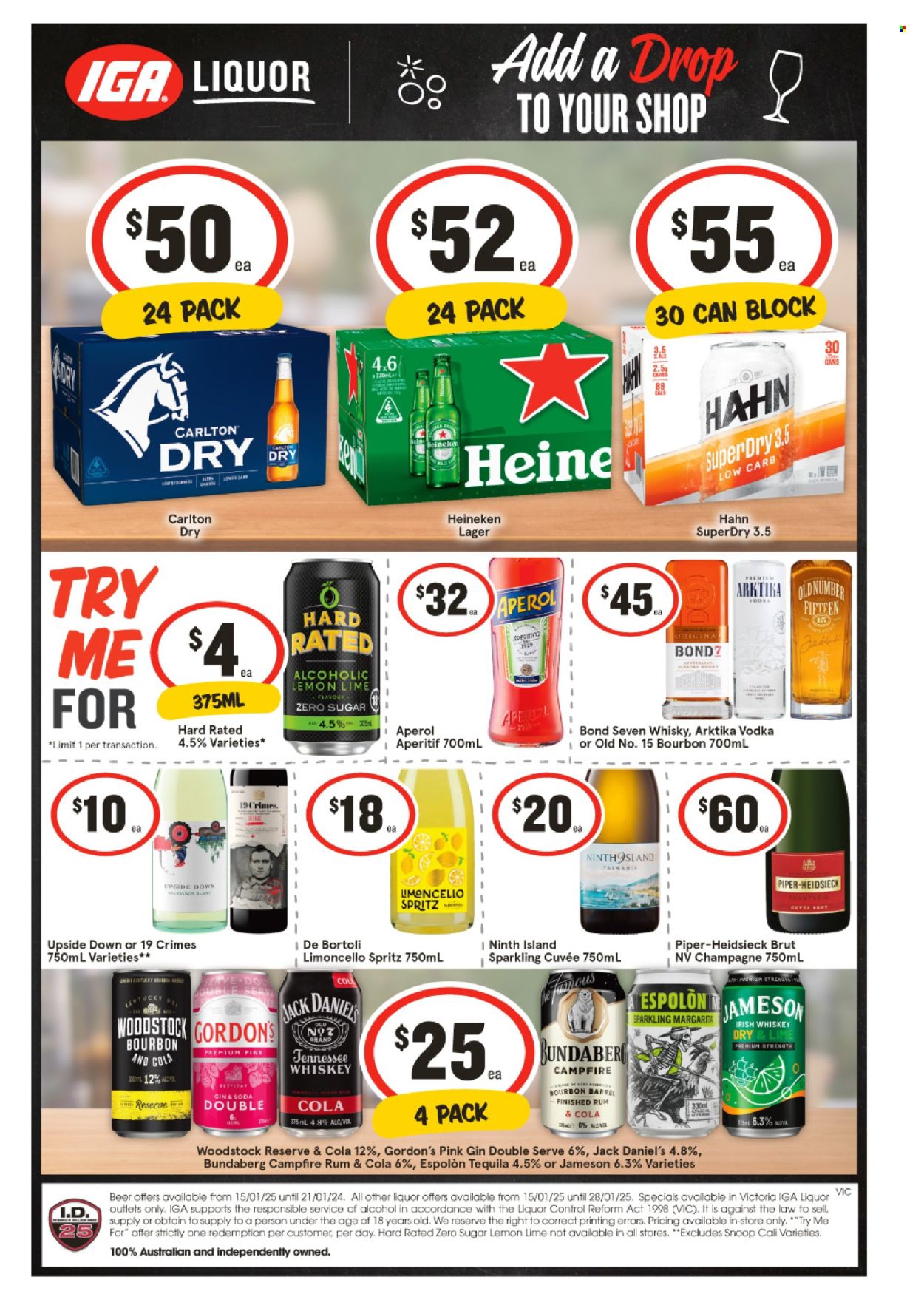 IGA LIQUOR catalogue - 15 Jan 2025 - 21 Jan 2025. Page 1