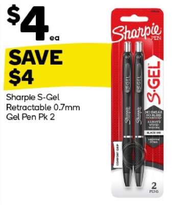 Sharpie S-Gel Retractable 0.7mm Gel Pen Pk 2