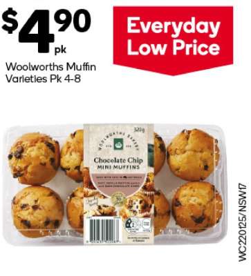 Woolworths Muffin Varieties Pk 4-8