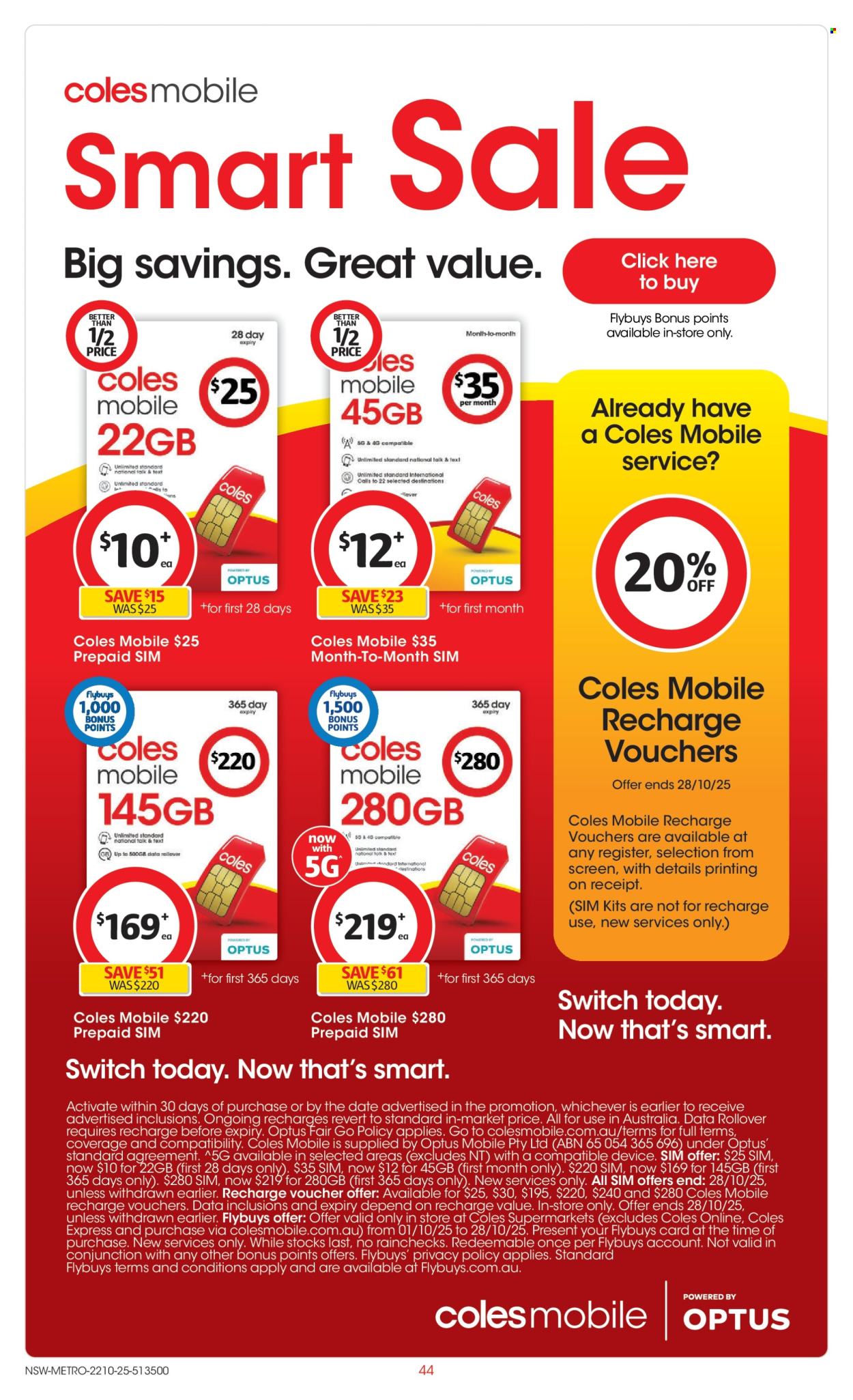 Coles catalogue - 22 Oct 2025 - 28 Oct 2025. Page 44