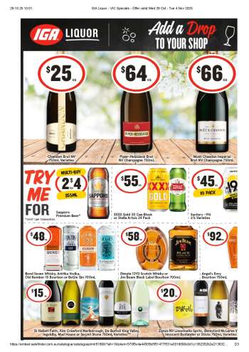 IGA LIQUOR Catalogue - 29 Oct 2025 - 4 Nov 2025.