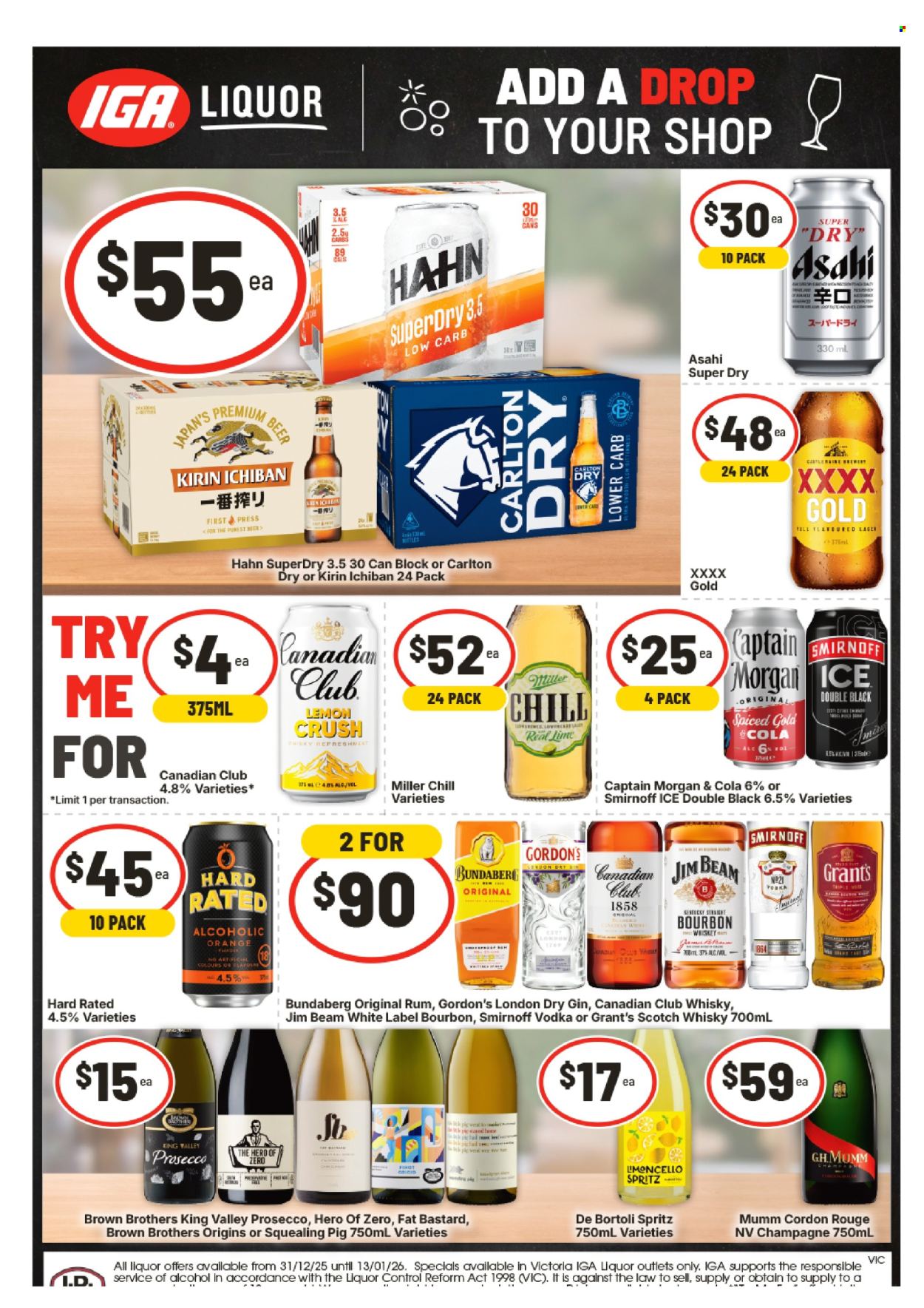 IGA LIQUOR catalogue - 7 Jan 2026 - 13 Jan 2026. Page 1