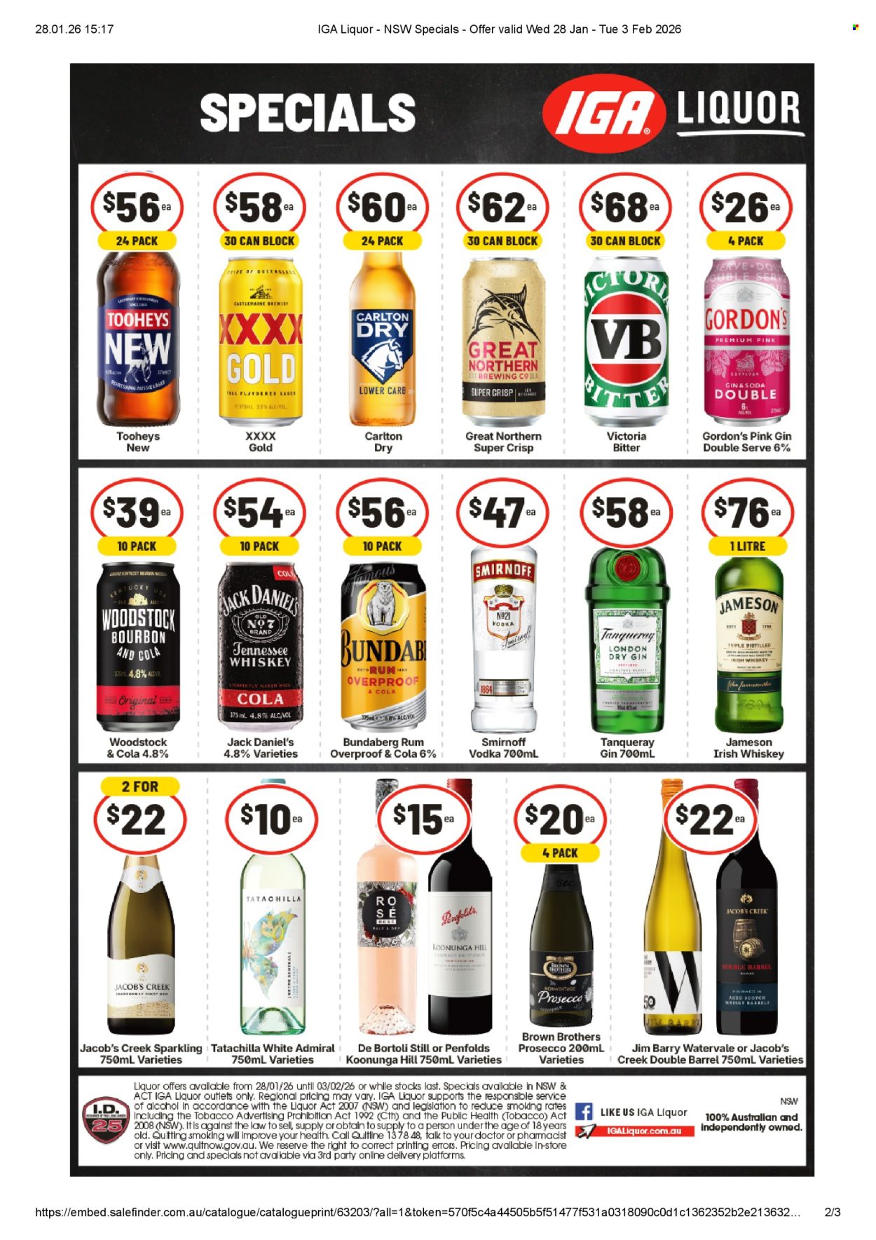 IGA LIQUOR catalogue - 28 Jan 2026 - 3 Feb 2026. Page 1