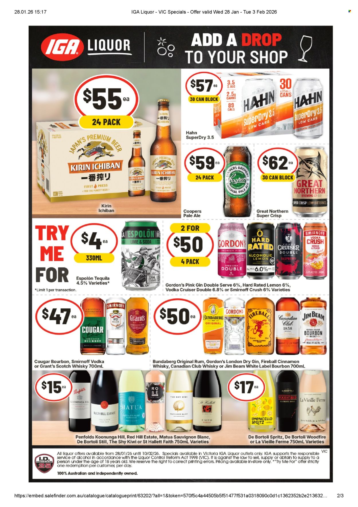 IGA LIQUOR catalogue - 28 Jan 2026 - 3 Feb 2026. Page 1