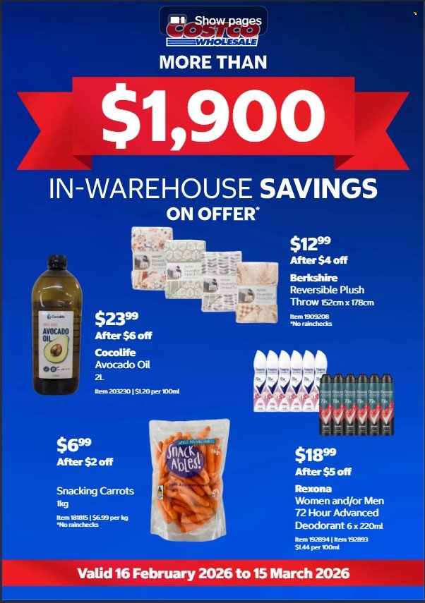 Costco catalogue - 16 Feb 2026 - 15 Mar 2026. Page 1