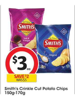 Smith's Crinkle Cut Potato Chips 150g-170g