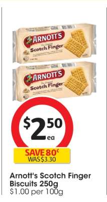 Arnott's Scotch Finger Biscuits 250g