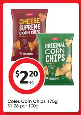 Coles Corn Chips 175g