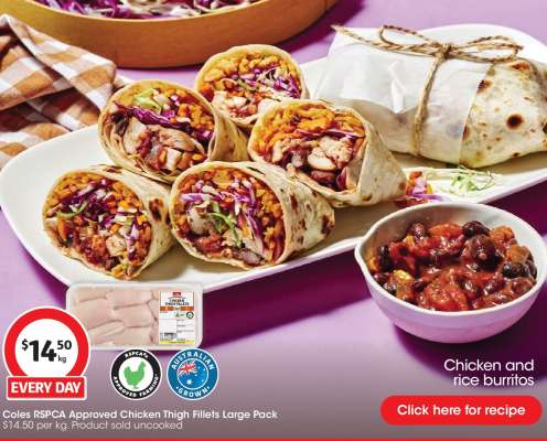 Coles RSPCA Approved Chicken Thigh Fillets Large Pack